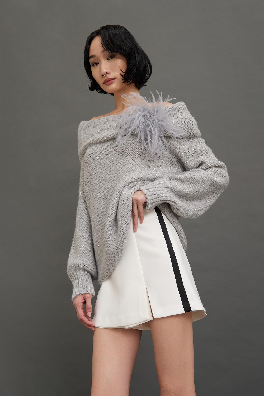 Soallure GONNA PANTALONE CON SPACCHETTI E DETTAGLI IN SATIN