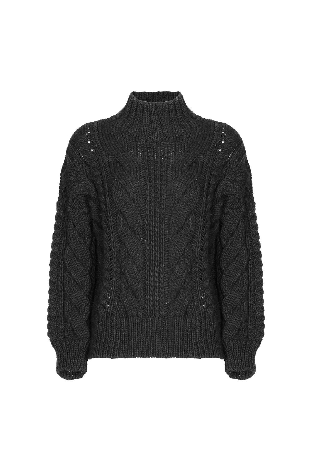 Soallure MAGLIA CON COLLO ALTO E LAVORAZIONE A TRECCIA