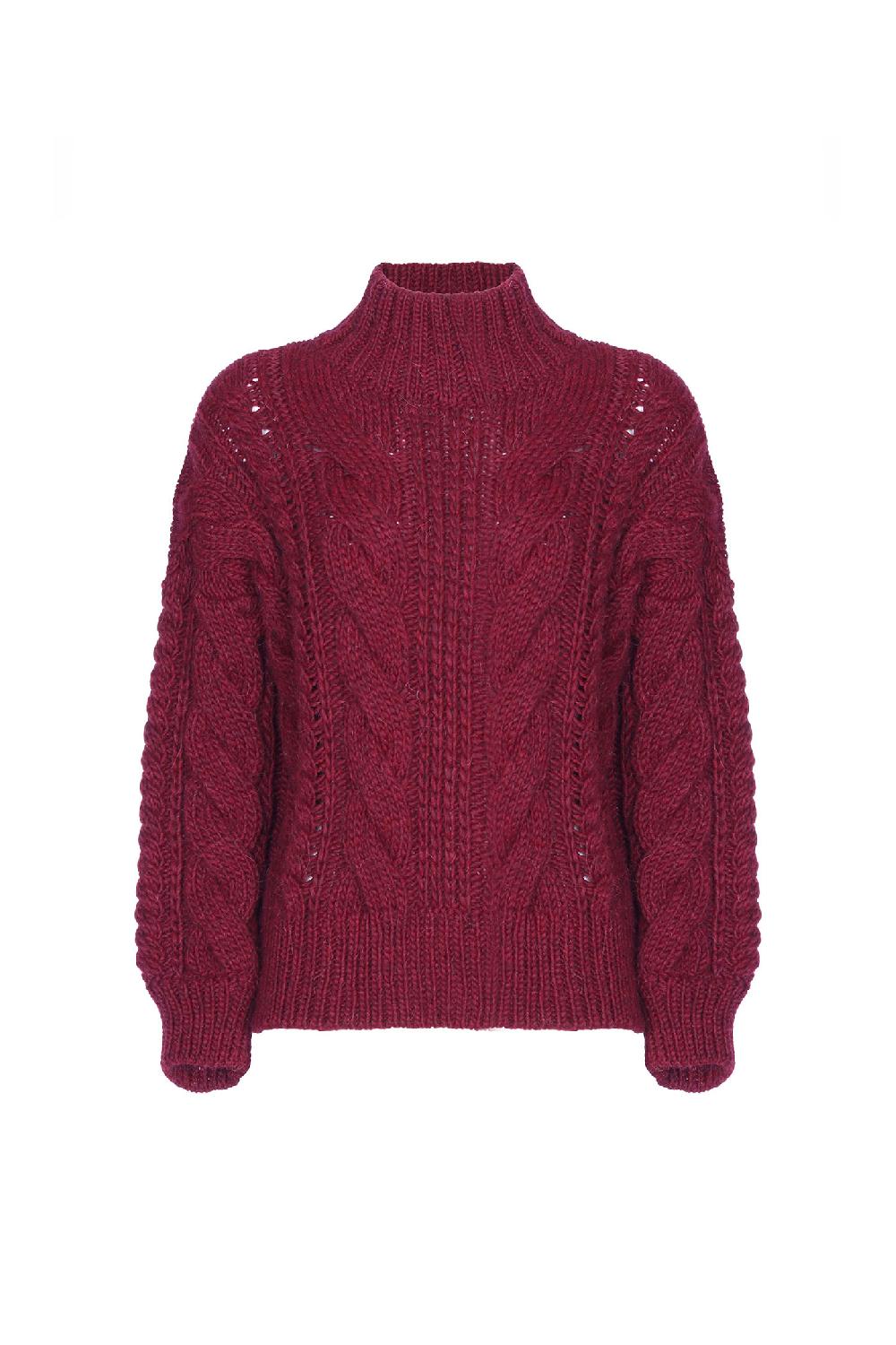 Soallure MAGLIA CON COLLO ALTO E LAVORAZIONE A TRECCIA