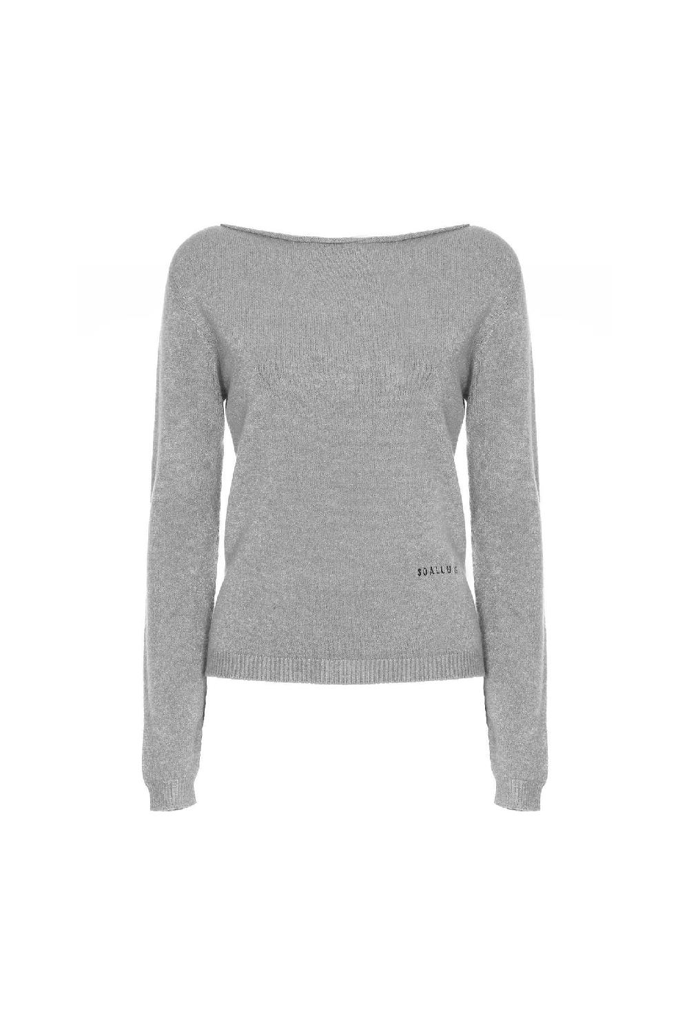 Soallure MAGLIA SLIM SCOLLO A BARCA CON RICAMO SOALLURE