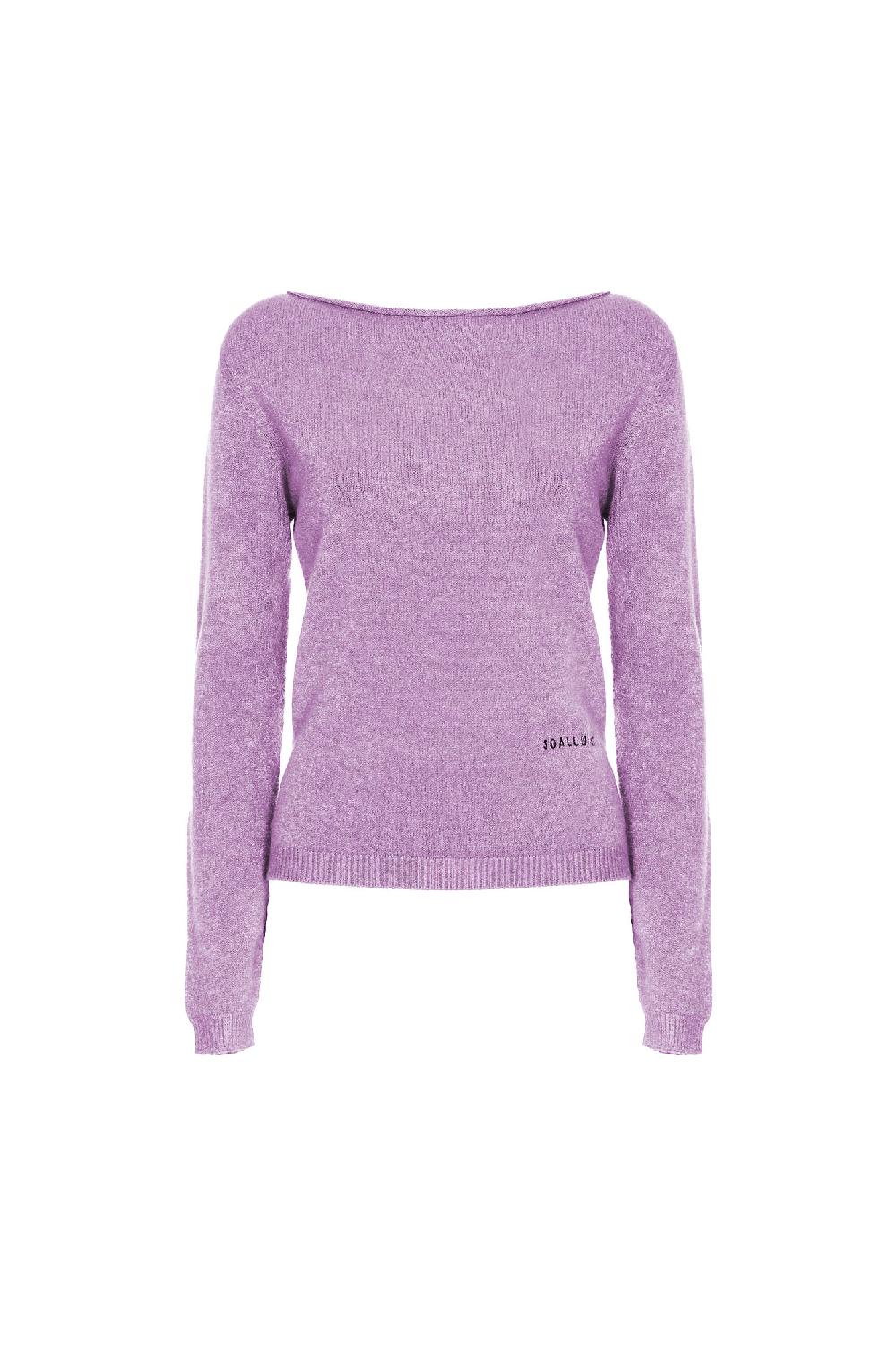 Soallure MAGLIA SLIM SCOLLO A BARCA CON RICAMO SOALLURE