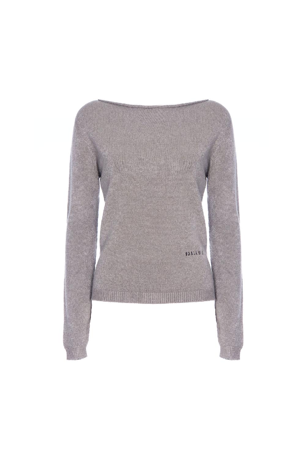 Soallure MAGLIA SLIM SCOLLO A BARCA CON RICAMO SOALLURE