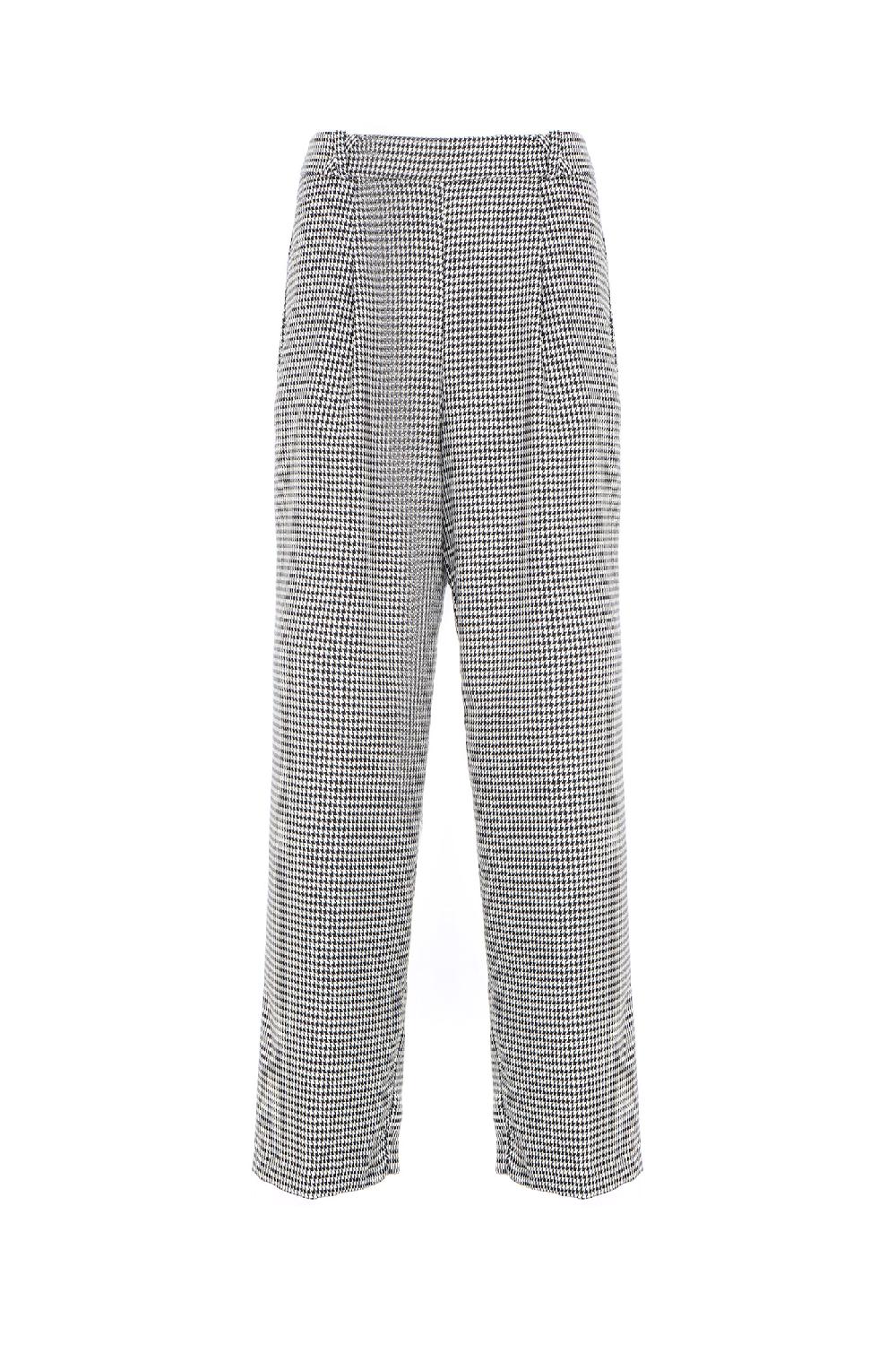 Soallure PANTALONE A PALAZZO IN TESSUTO PRINCIPE DI GALLES