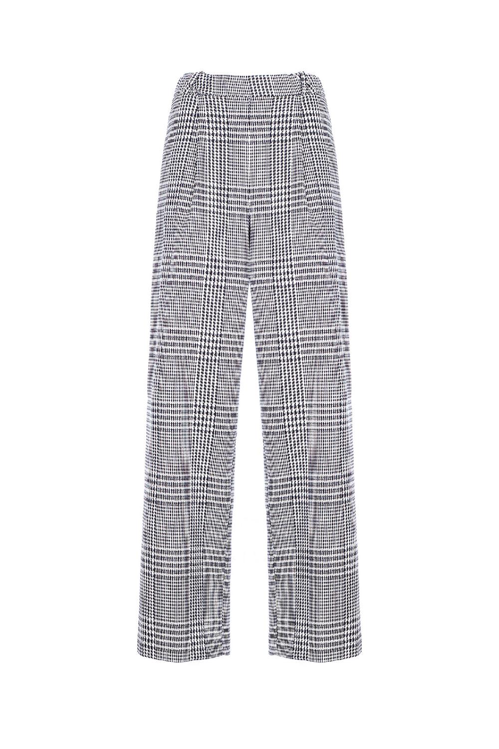 Soallure PANTALONE A PALAZZO IN TESSUTO PRINCIPE DI GALLES