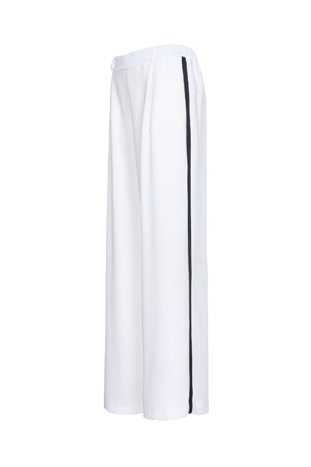 Soallure PANTALONE BOY CON BANDA LATERALE IN RASO SATIN