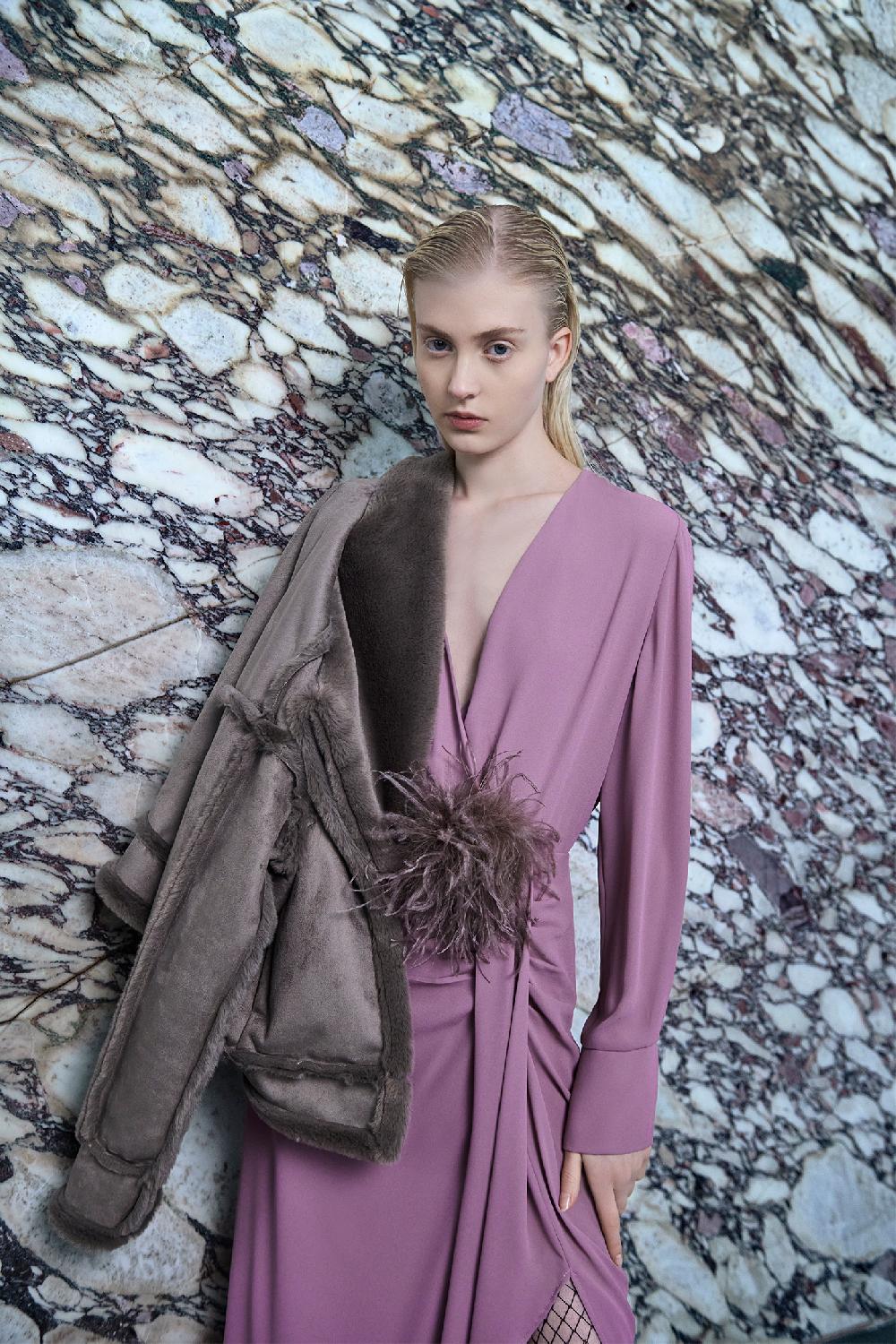 Soallure ABITO AD INCROCIO MIDI IN GEORGETTE