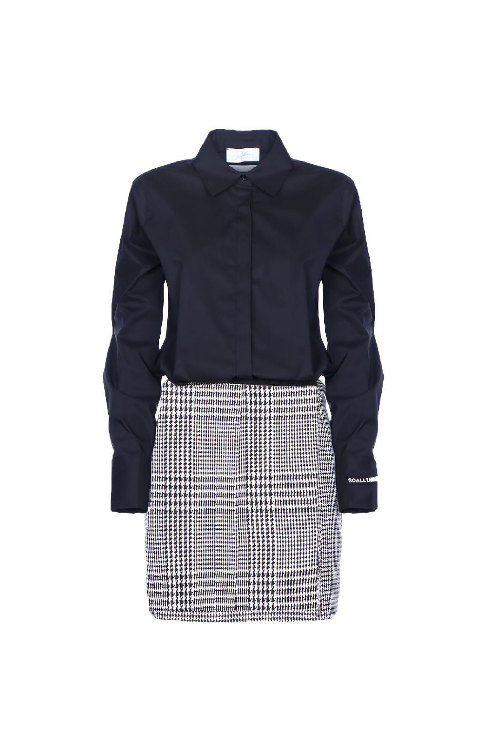 Soallure ABITO CAMICIA CON TESSUTI A CONTASTO