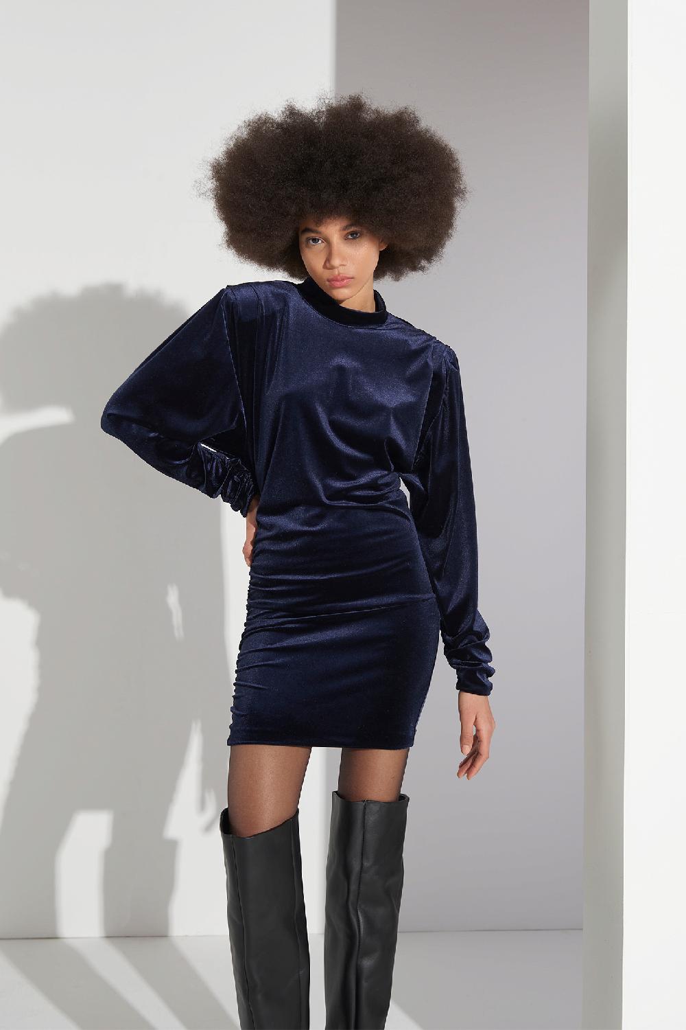 Soallure ABITO CORTO COLLO ALTO IN VELLUTO