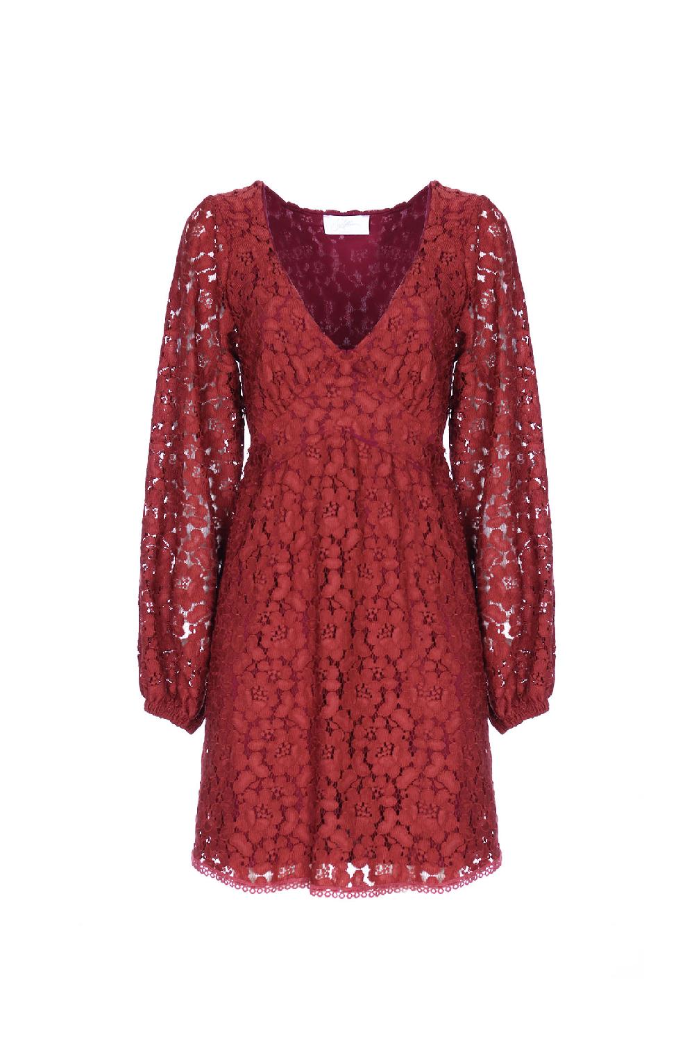 Soallure ABITO CORTO CON SCOLLO A V IN PIZZO