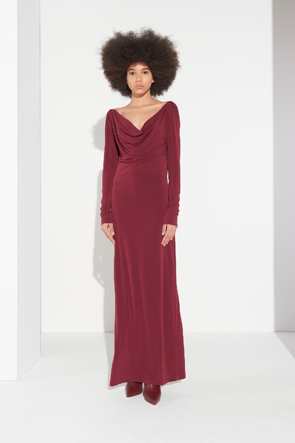 Soallure ABITO LUNGO CON SCOLLO DRAPPEGGIATO