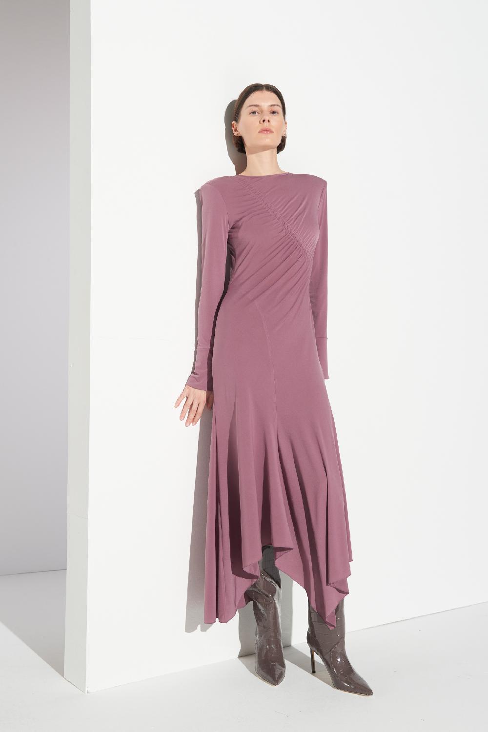 Soallure ABITO MIDI ASIMMETRICO IN JERSEY