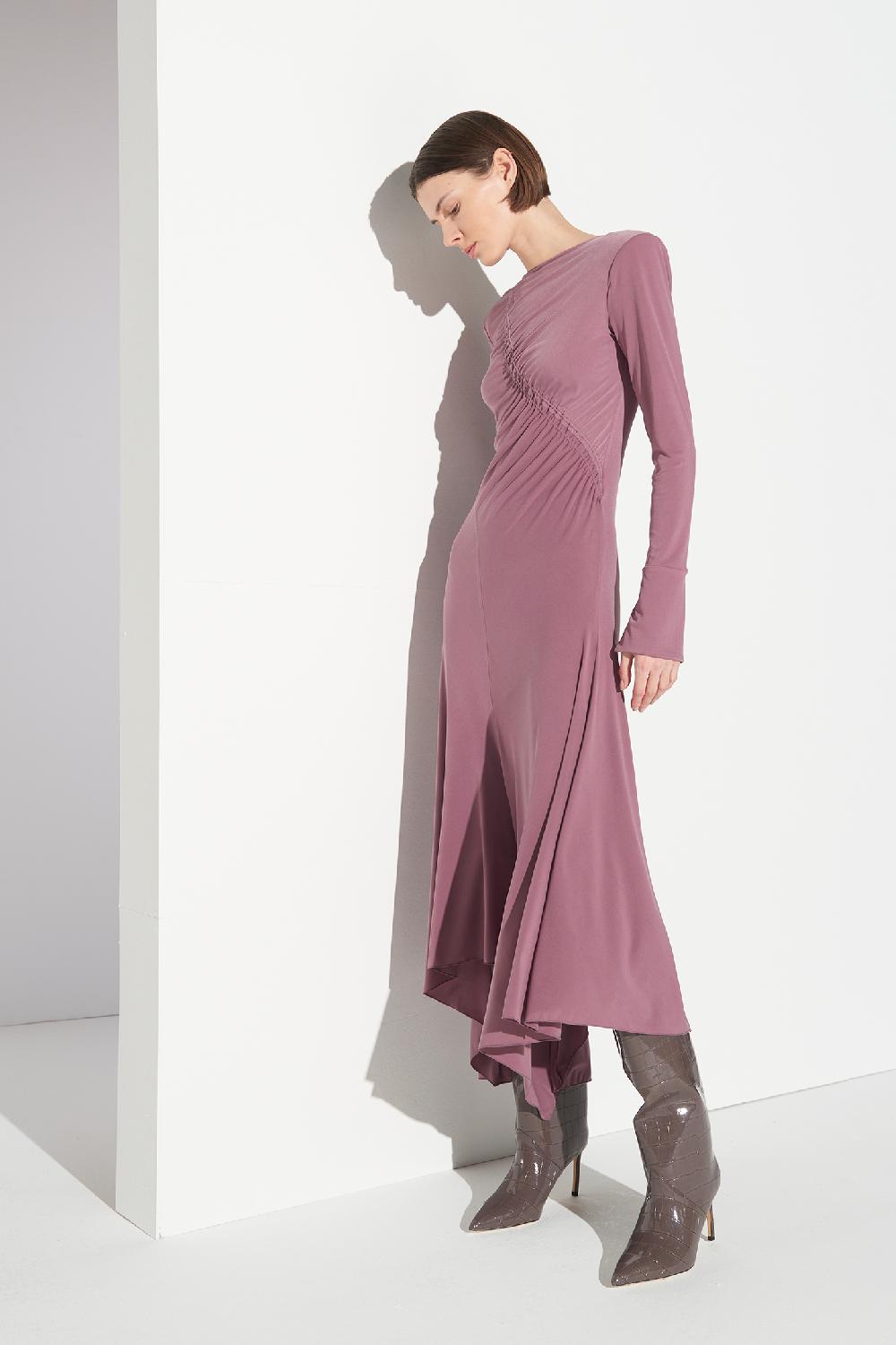 Soallure ABITO MIDI ASIMMETRICO IN JERSEY