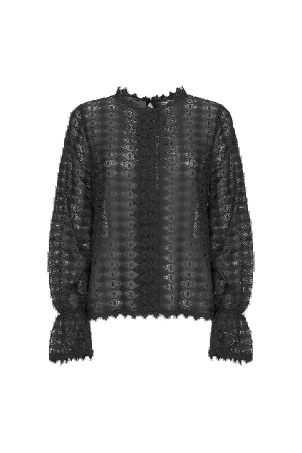 Soallure BLUSA MANICHE BALOON PIZZO STRETCH