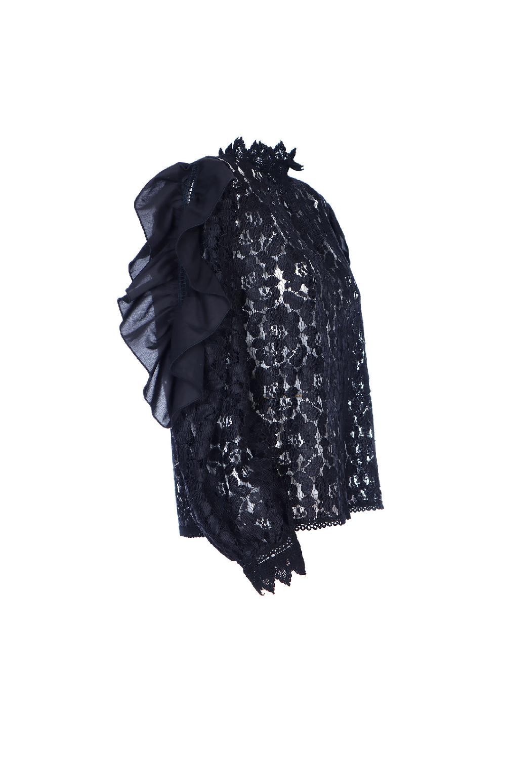 Soallure BLUSA MANICHE LUNGHE PIZZO