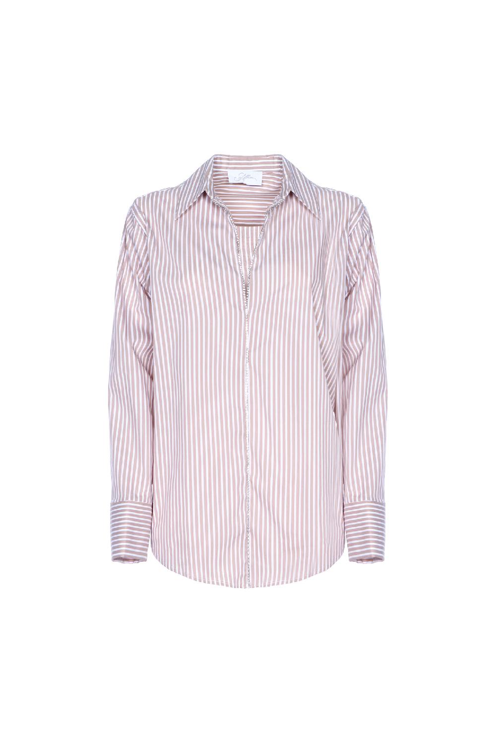 Soallure CAMICIA A RIGHE E STRASS