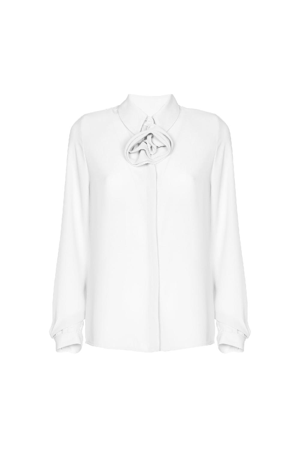 Soallure CAMICIA IN GEORGETTE CON DETTAGLIO ROSA