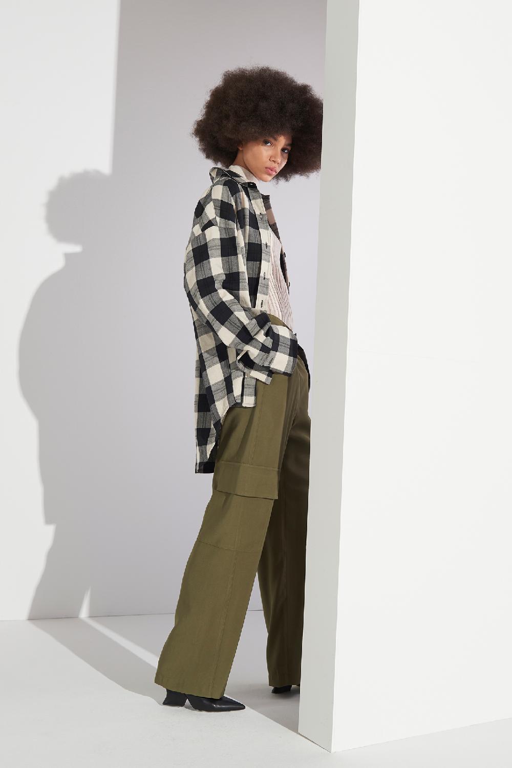 Soallure CAMICIA OVER CHECK FLANELLA