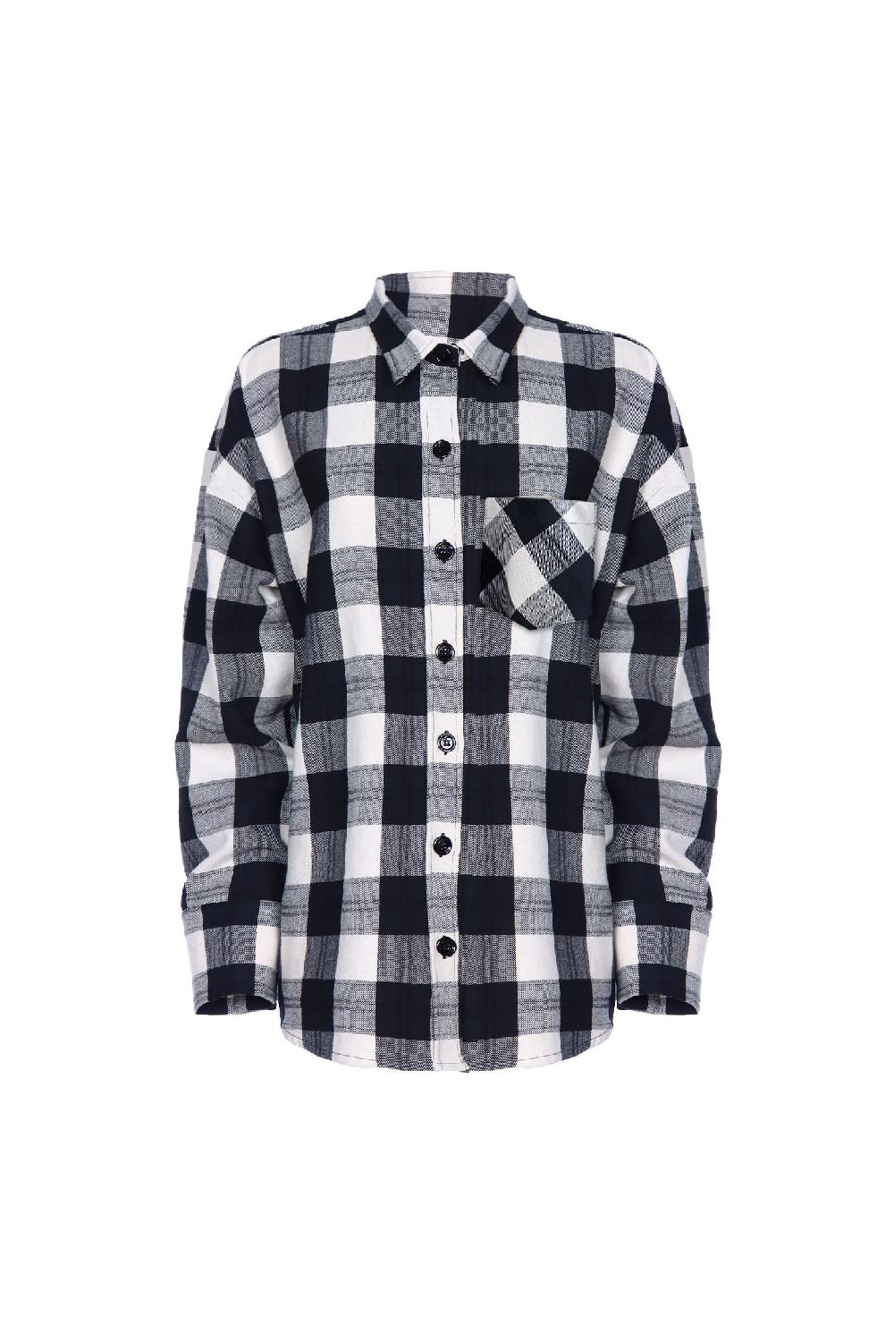 Soallure CAMICIA OVER CHECK FLANELLA
