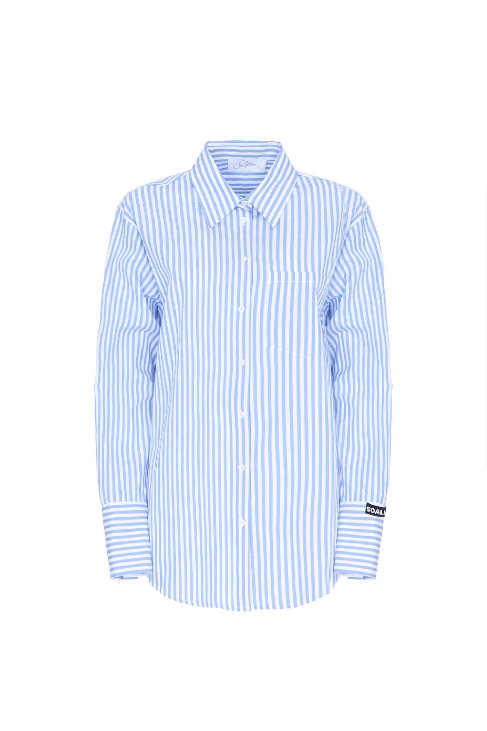 Soallure CAMICIA OVER IN COTONE A RIGHE