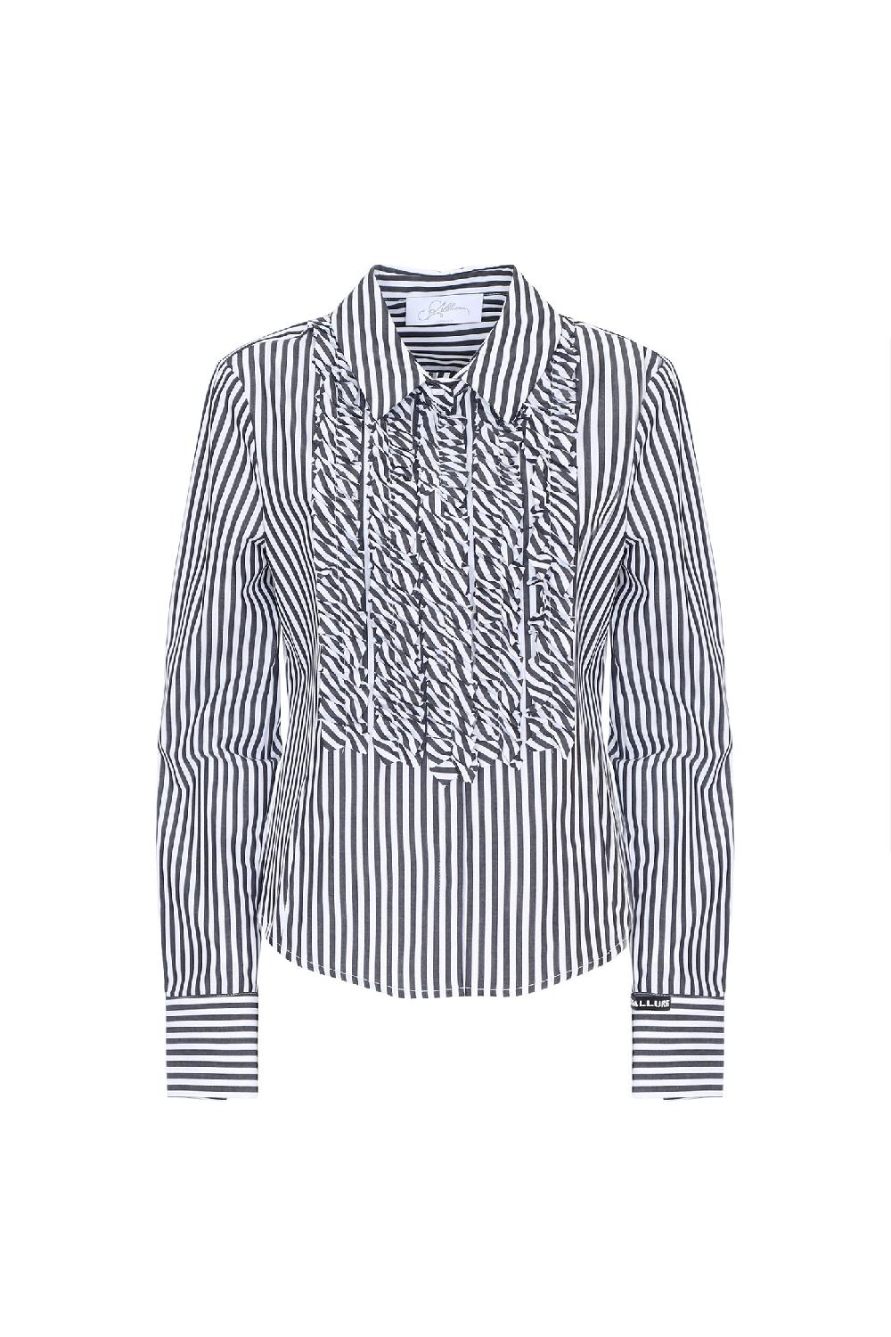 Soallure CAMICIA SLIM CON RIGHE E ROUCHES