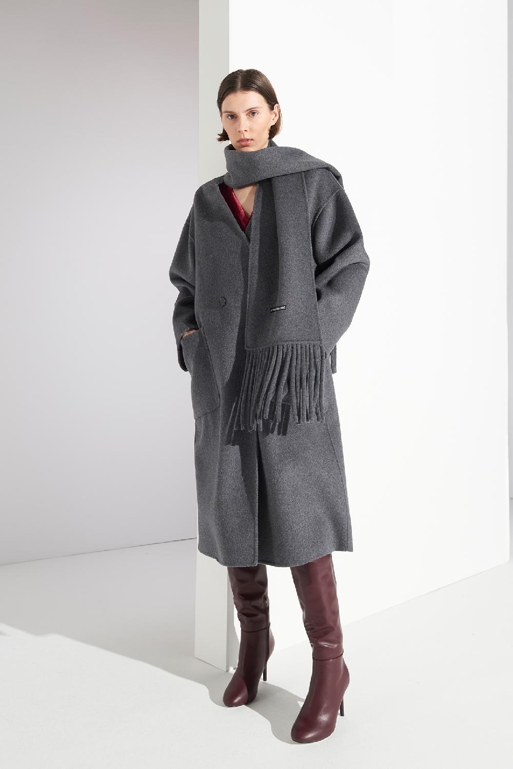 Soallure CAPPOTTO IN LANA CON SCIARPA