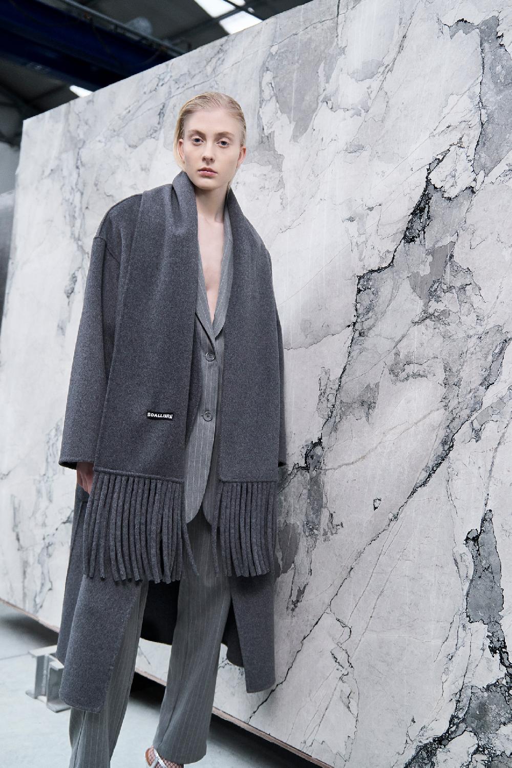 Soallure CAPPOTTO IN LANA CON SCIARPA