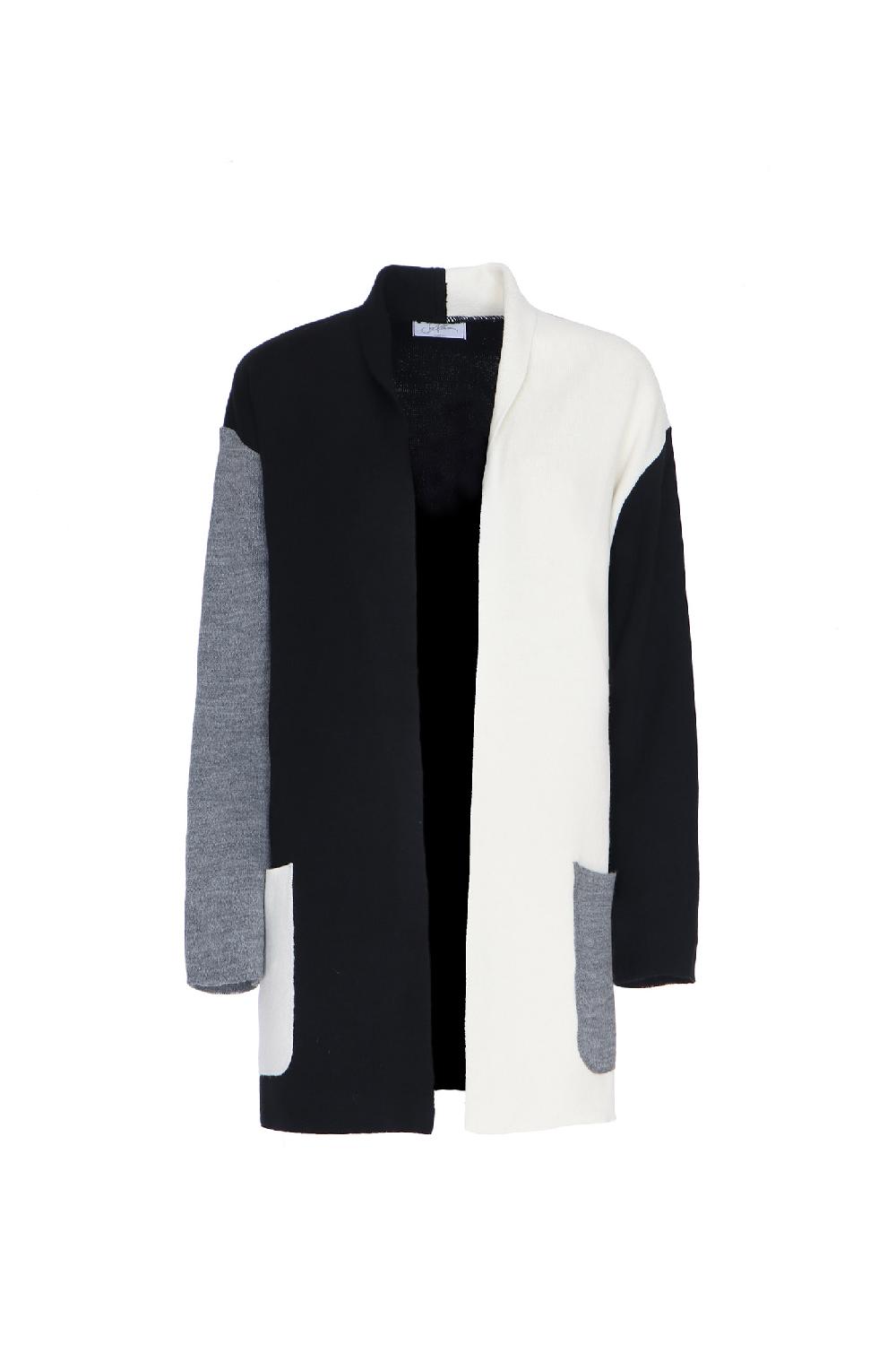 Soallure CARDIGAN BLOCK COLOR CORTO LANA