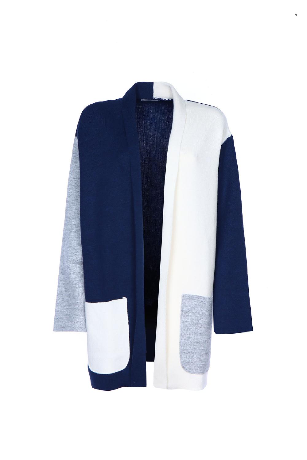 Soallure CARDIGAN BLOCK COLOR CORTO LANA