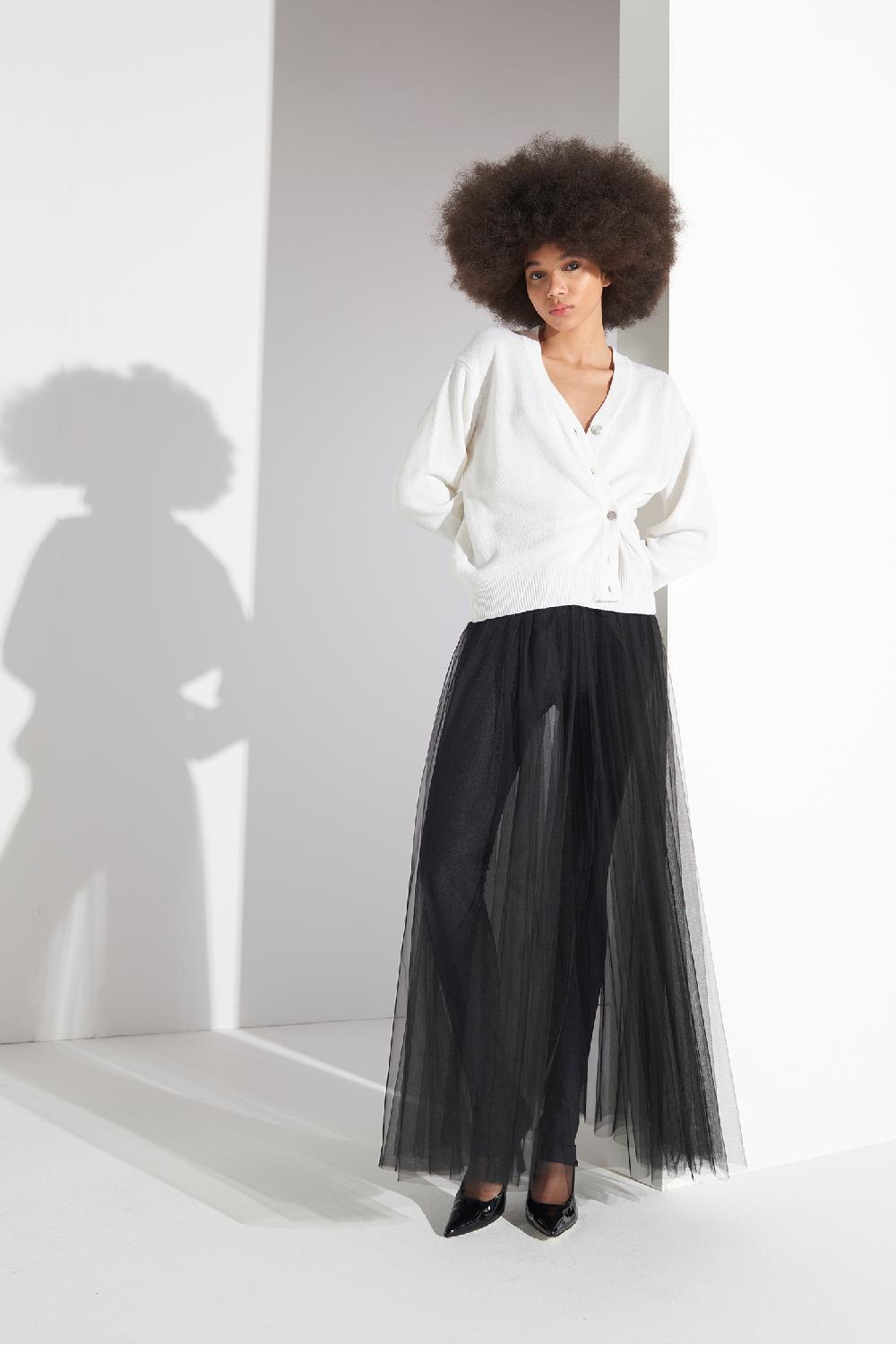 Soallure CARDIGAN BOTTONE GIOIELLO MISTO CACHEMIRE