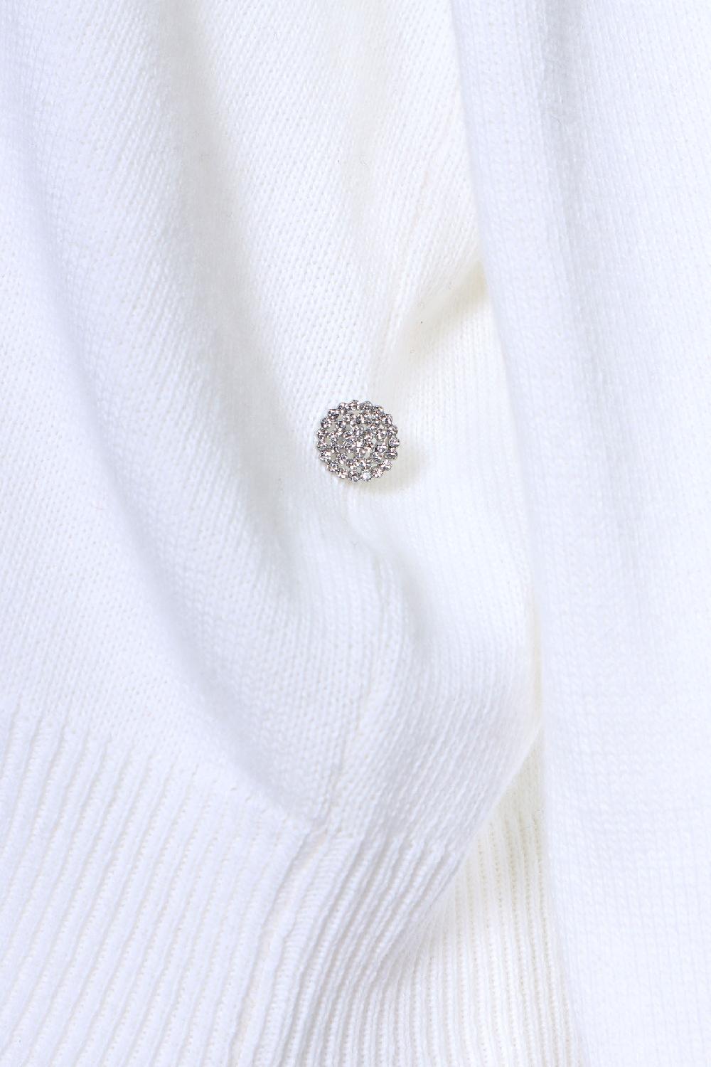 Soallure CARDIGAN BOTTONE GIOIELLO MISTO CACHEMIRE