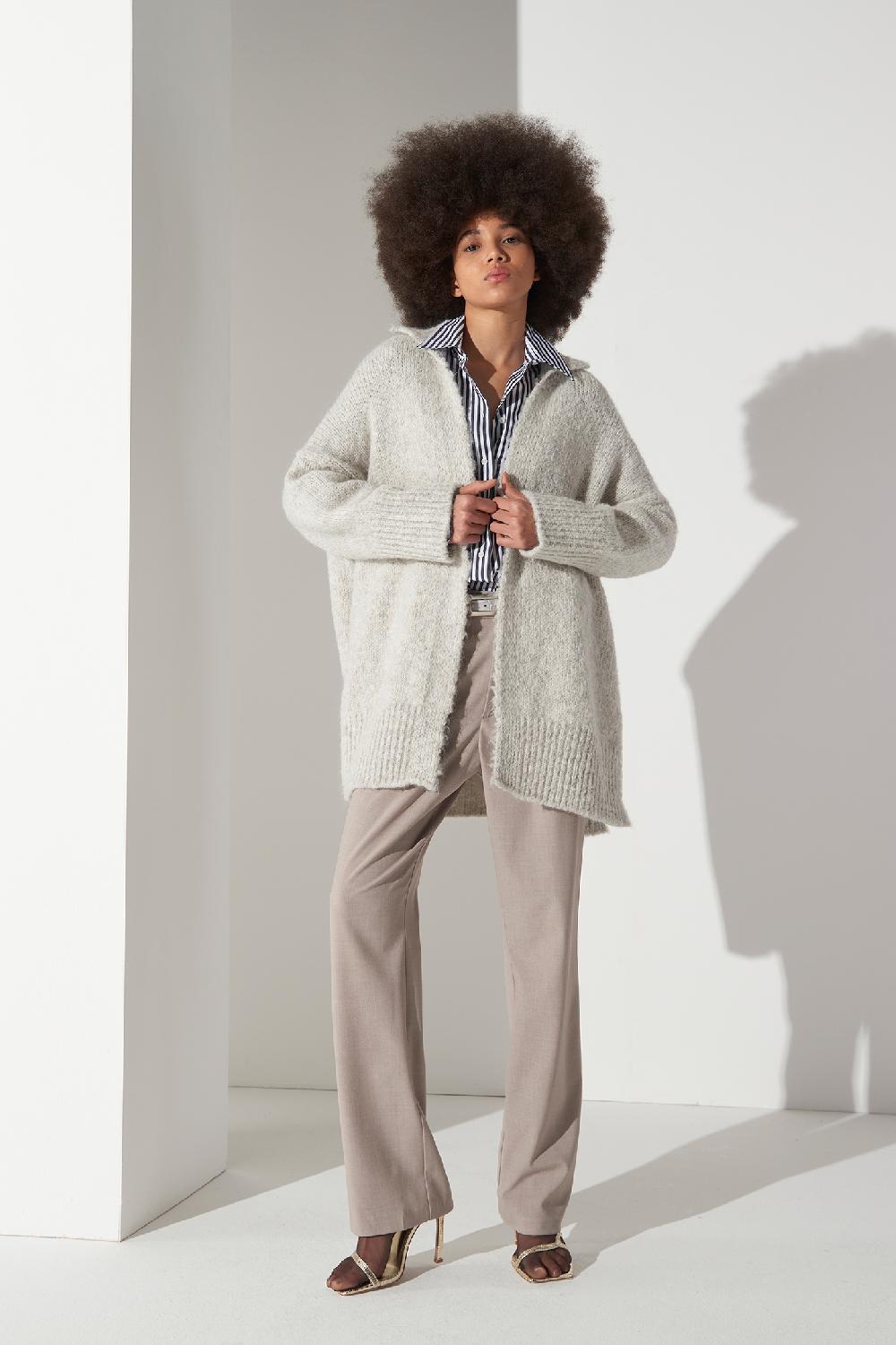 Soallure CARDIGAN CON COLLETTO IN MISTO MOHAIR
