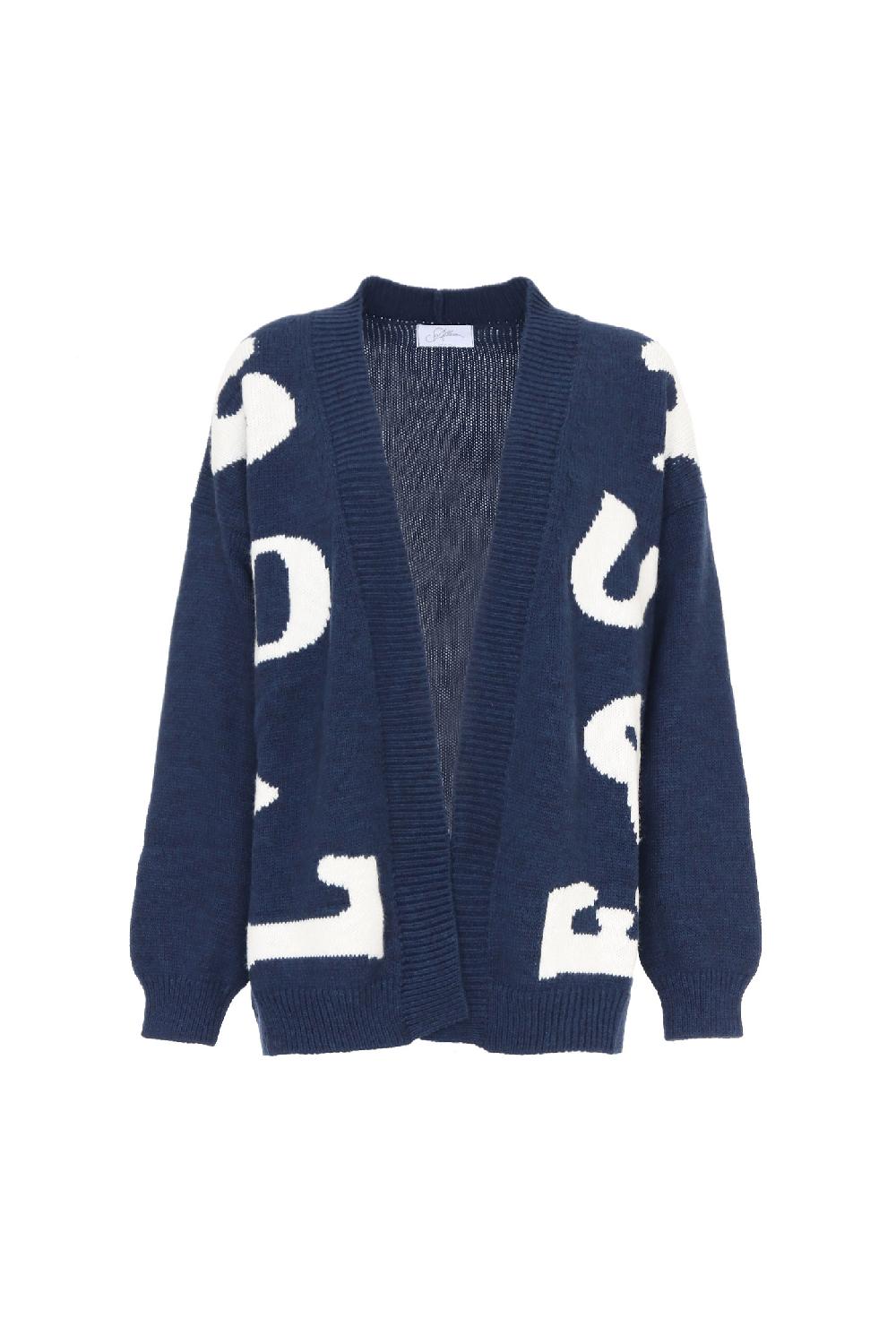 Soallure CARDIGAN LETTERING CORTO MISTO LANA
