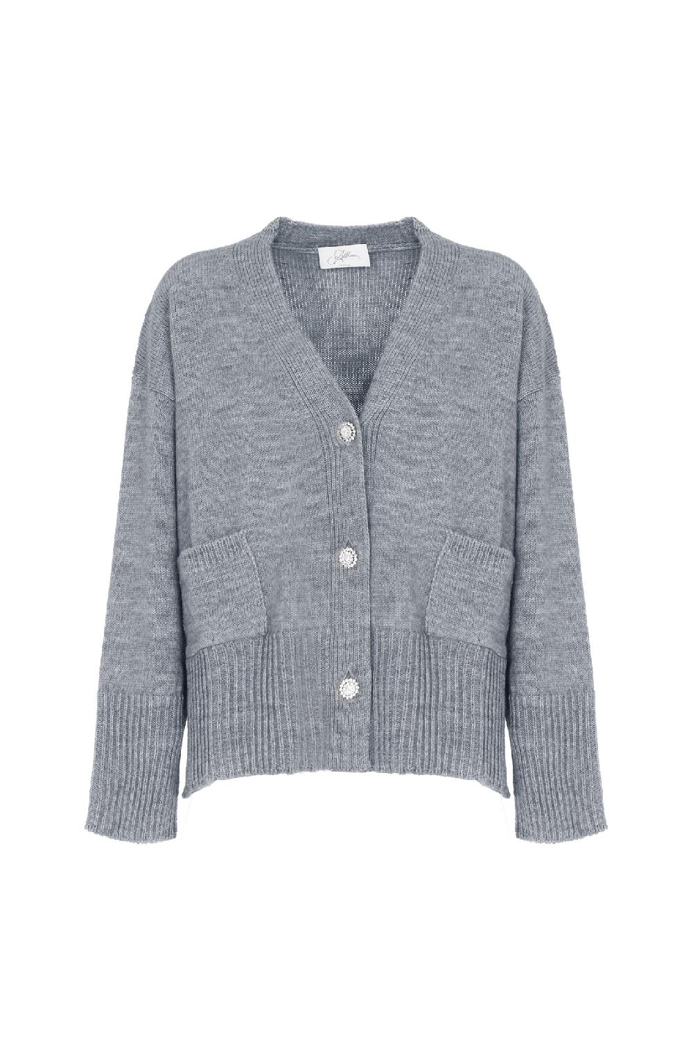 Soallure CARDIGAN OVER CON TASCHE IN LANA E ALPACA