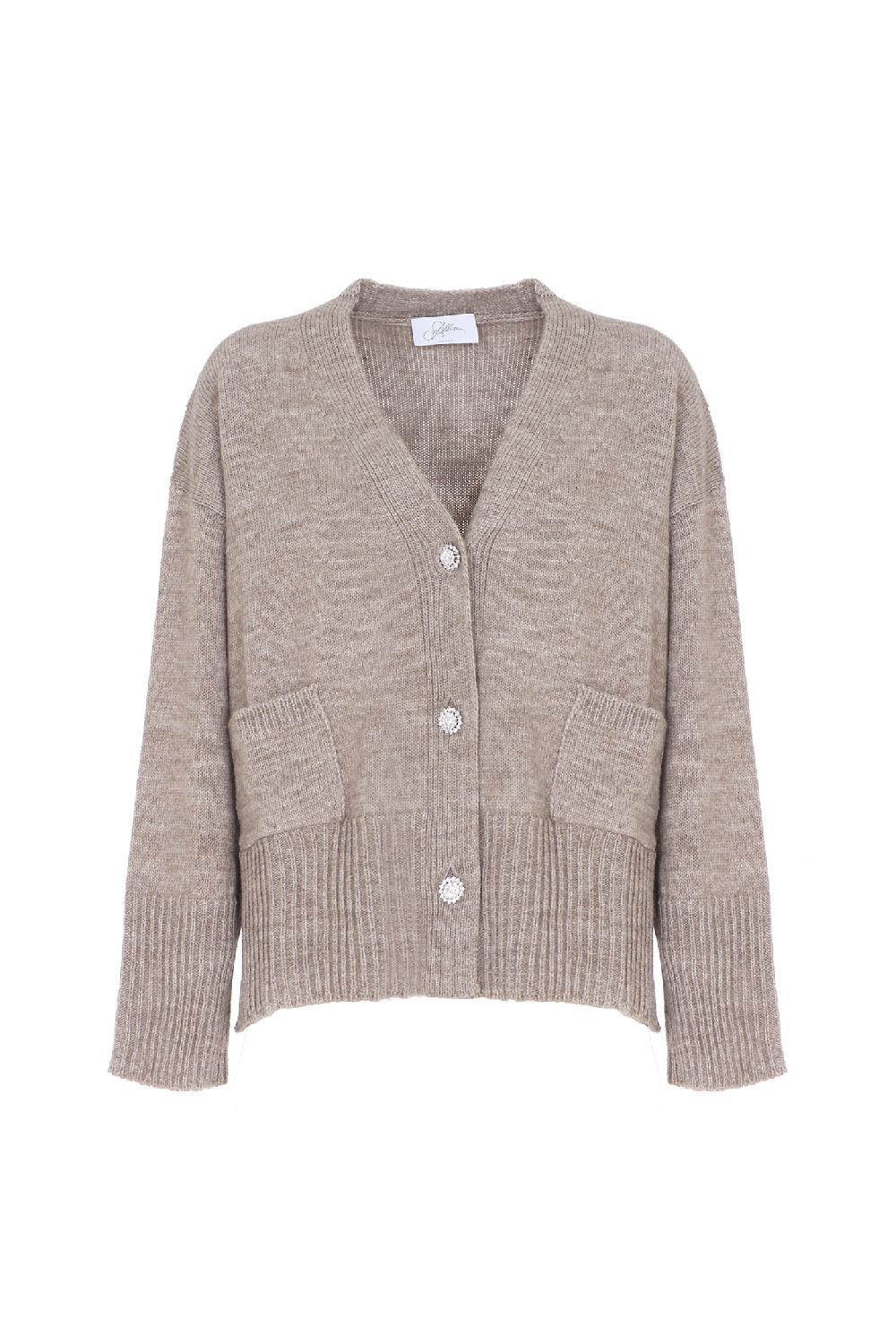Soallure CARDIGAN OVER CON TASCHE IN LANA E ALPACA