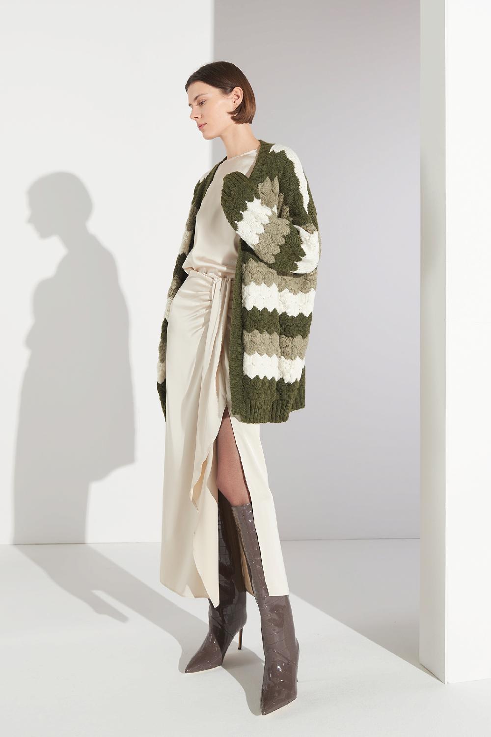 Soallure CARDIGAN TRICOLOUR MISTO LANA