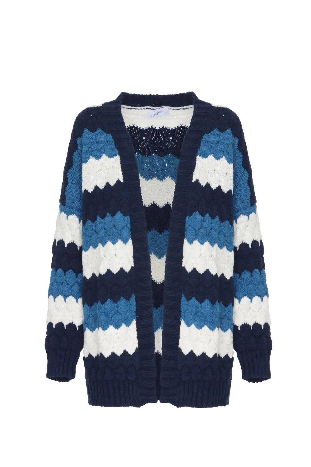 Soallure CARDIGAN TRICOLOUR MISTO LANA