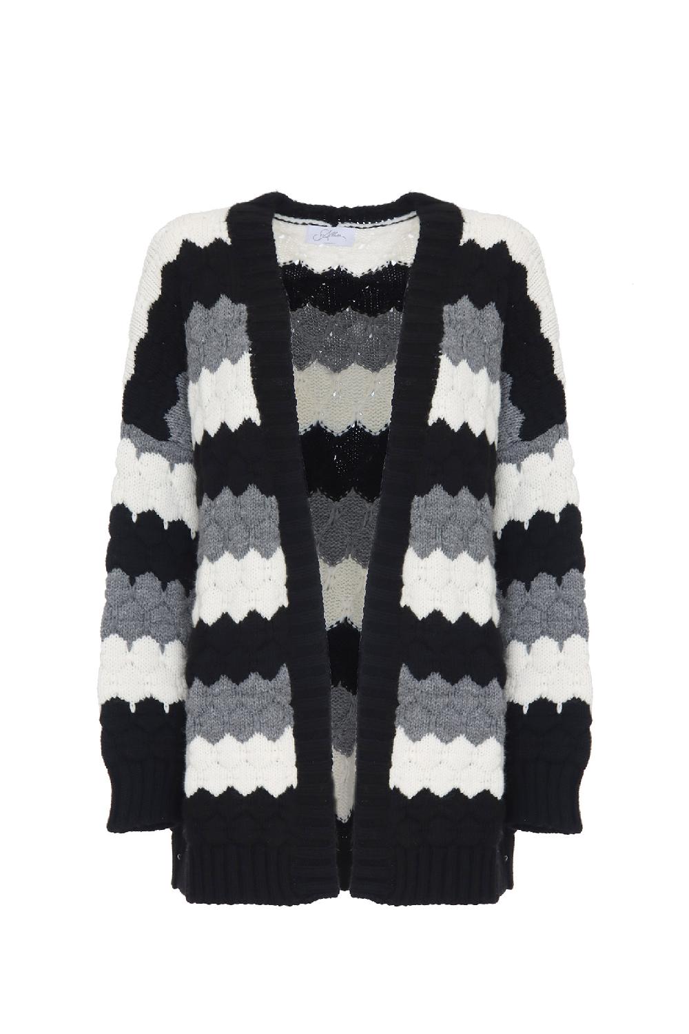 Soallure CARDIGAN TRICOLOUR MISTO LANA