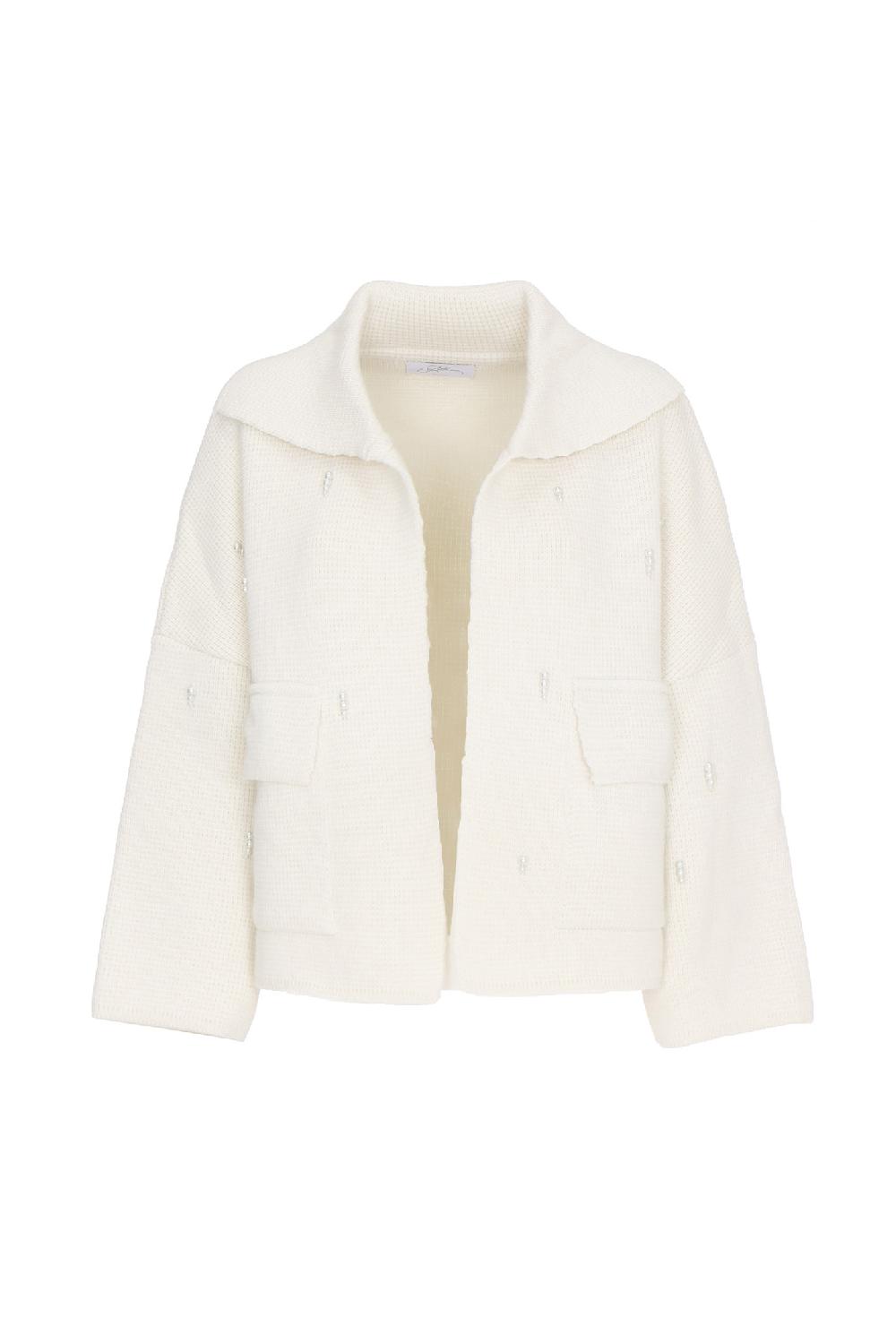 Soallure GIACCA IN MAGLIA CON PERLE
