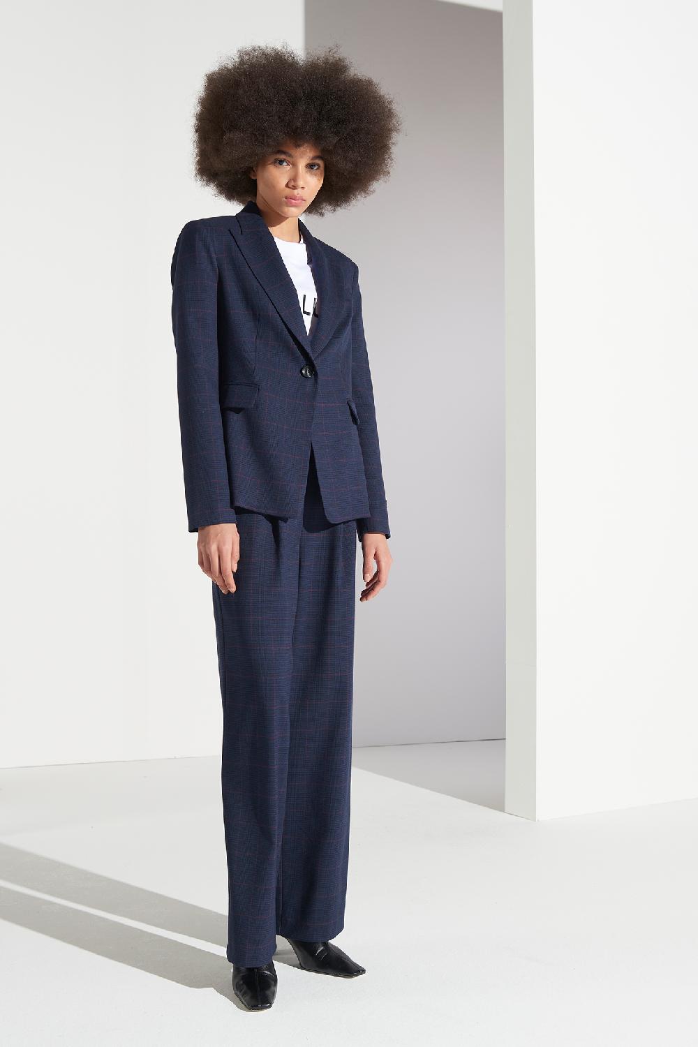 Soallure GIACCA SLIM MONOPETTO CHECK