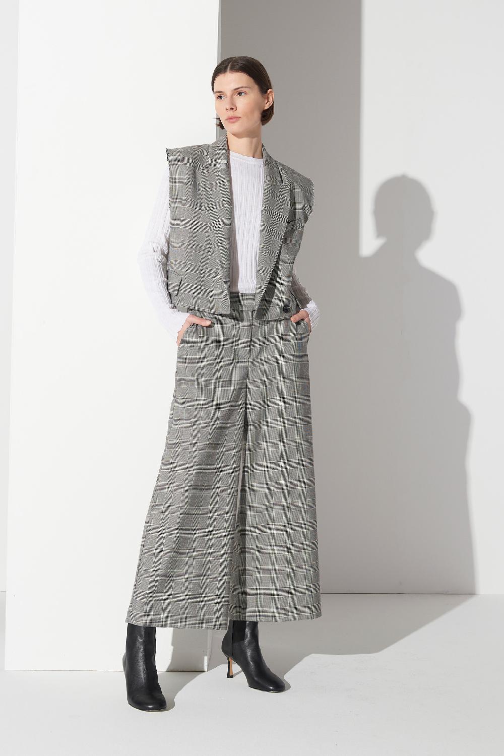 Soallure GILET CROPPED A FANTIASIA CHECK