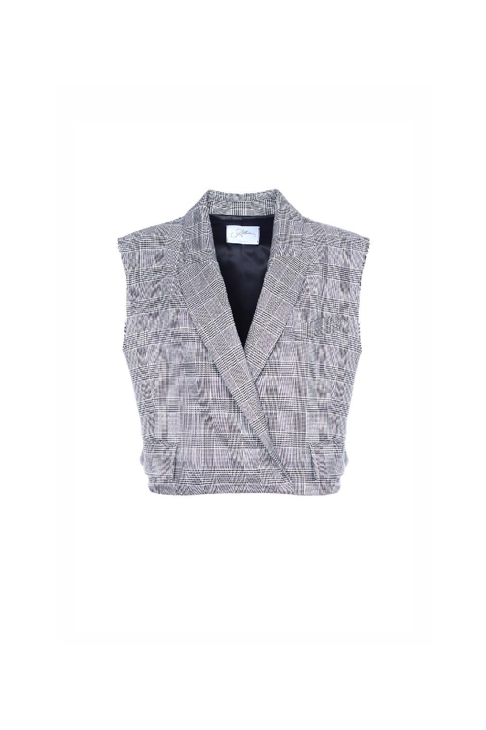 Soallure GILET CROPPED A FANTIASIA CHECK