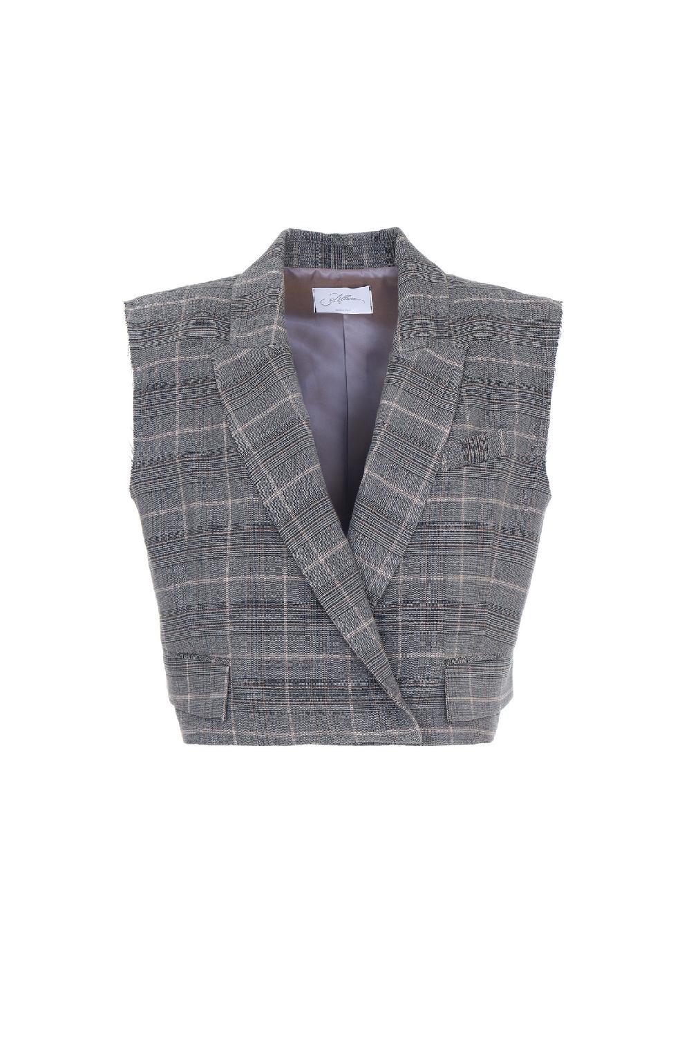 Soallure GILET CROPPED A FANTIASIA CHECK