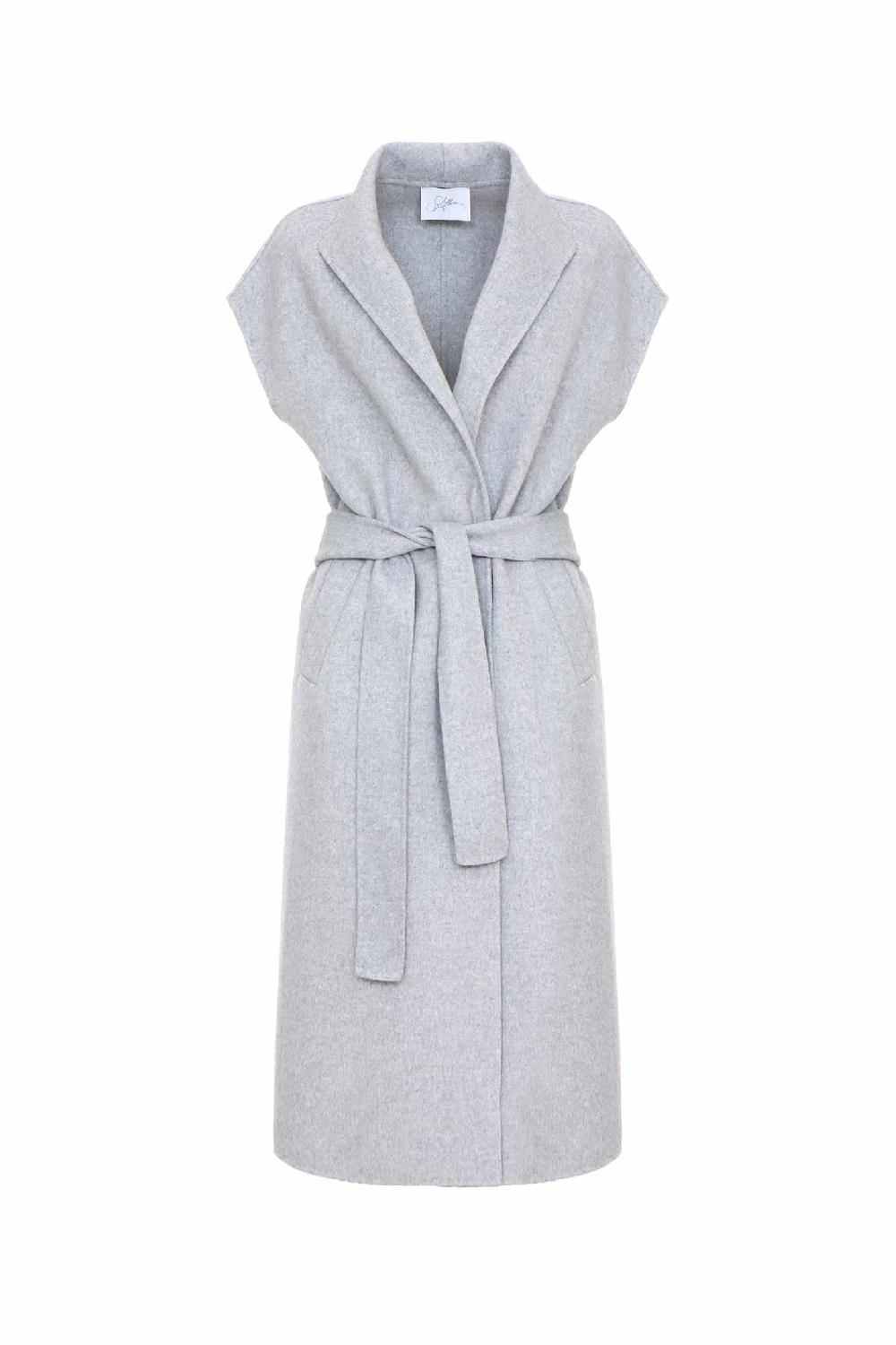 Soallure GILET IN LANA CON CINTURA