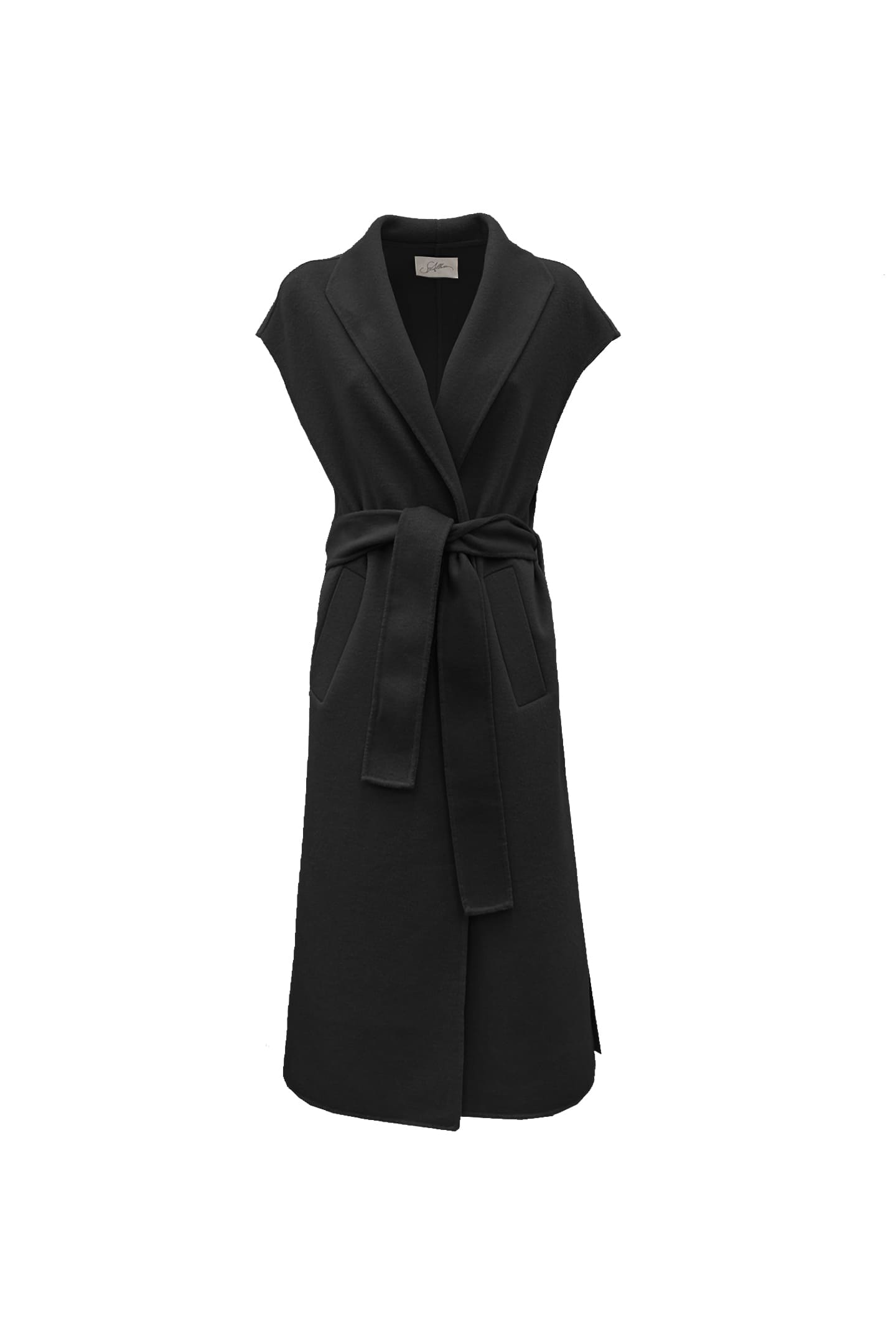 Soallure GILET IN LANA CON CINTURA