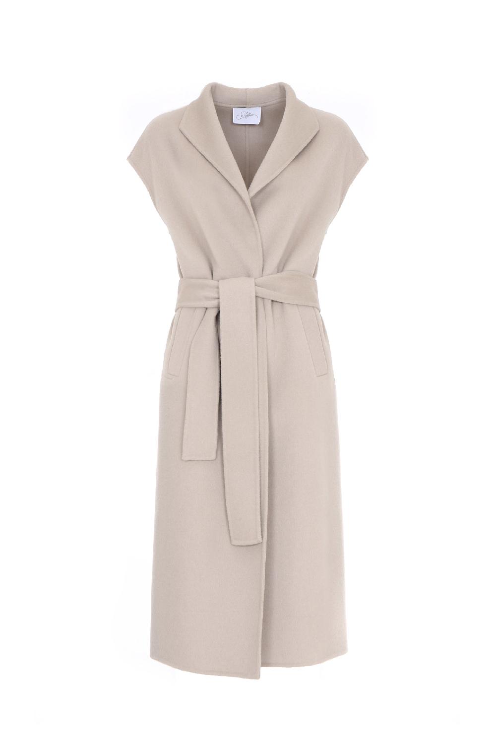 Soallure GILET IN LANA CON CINTURA