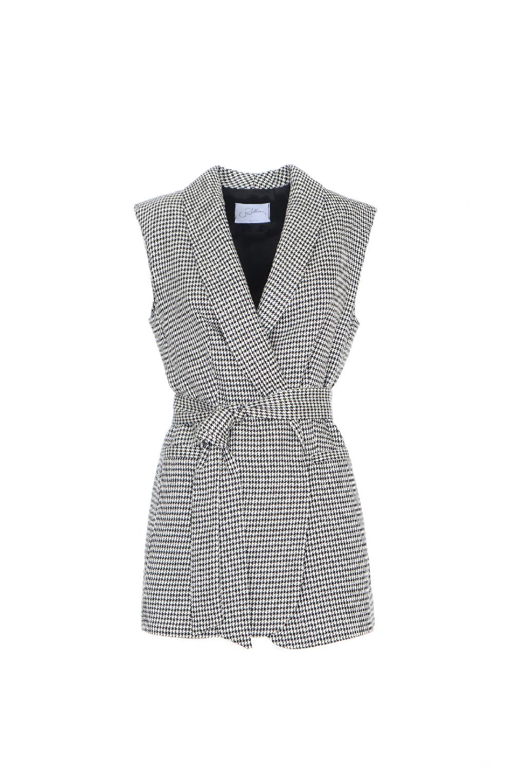 Soallure GILET PRINCIPE DI GALLES CON CINTURA