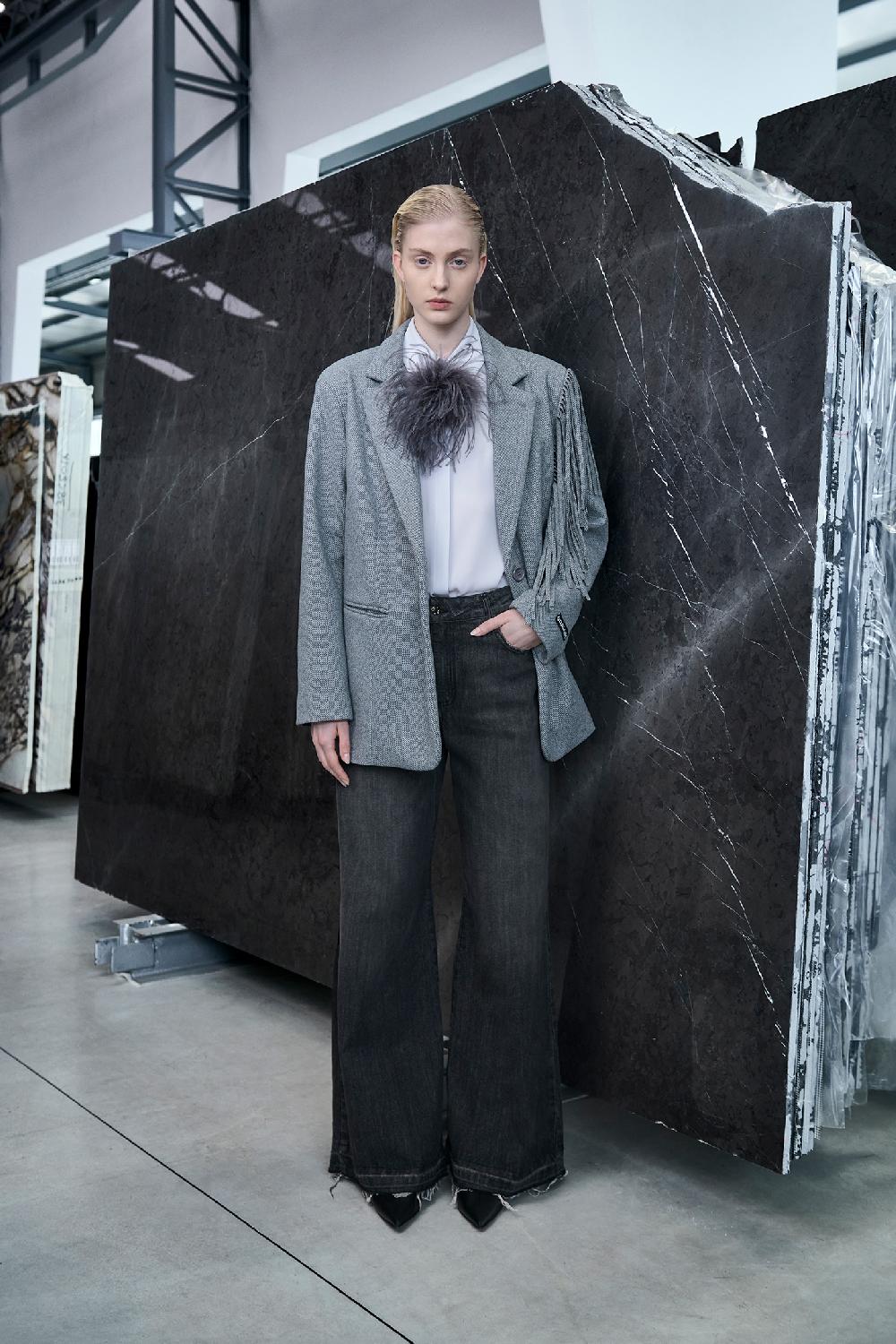 Soallure JEANS A PALAZZO CON ORLO SFRANGIATO