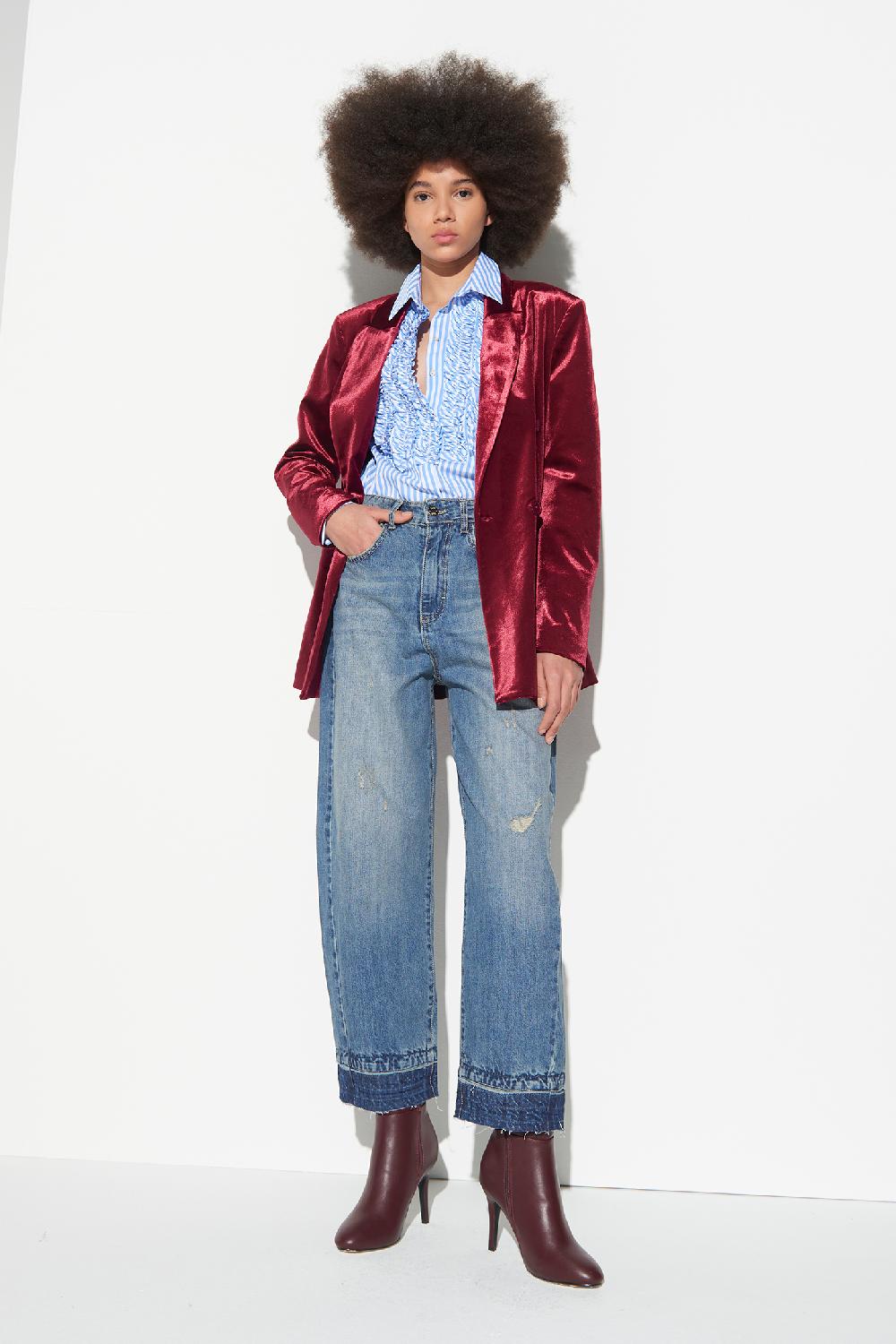 Soallure JEANS BAGGY ORLO SFRANGIATO