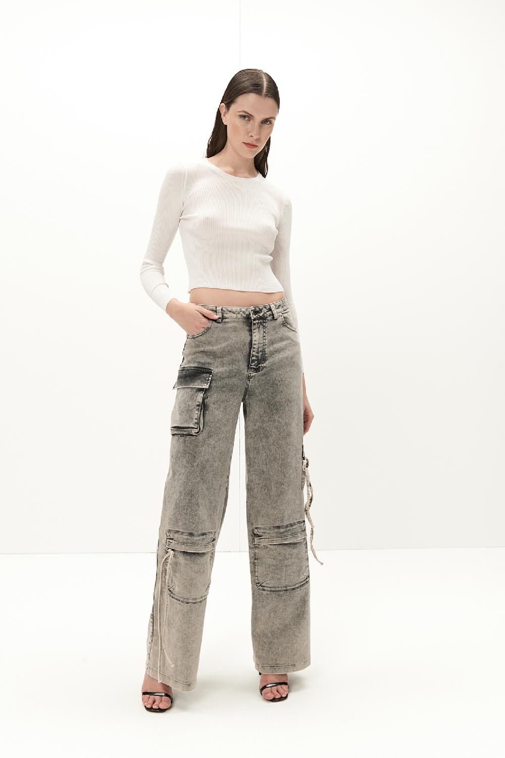 Soallure JEANS CARGO CON TASCHE