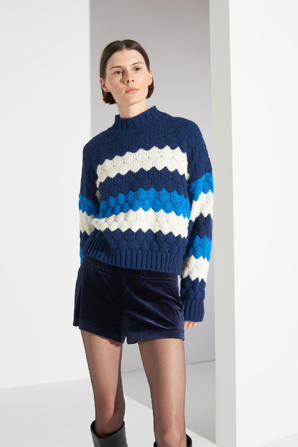 Soallure MAGLIA A TRE COLORI IN LANA